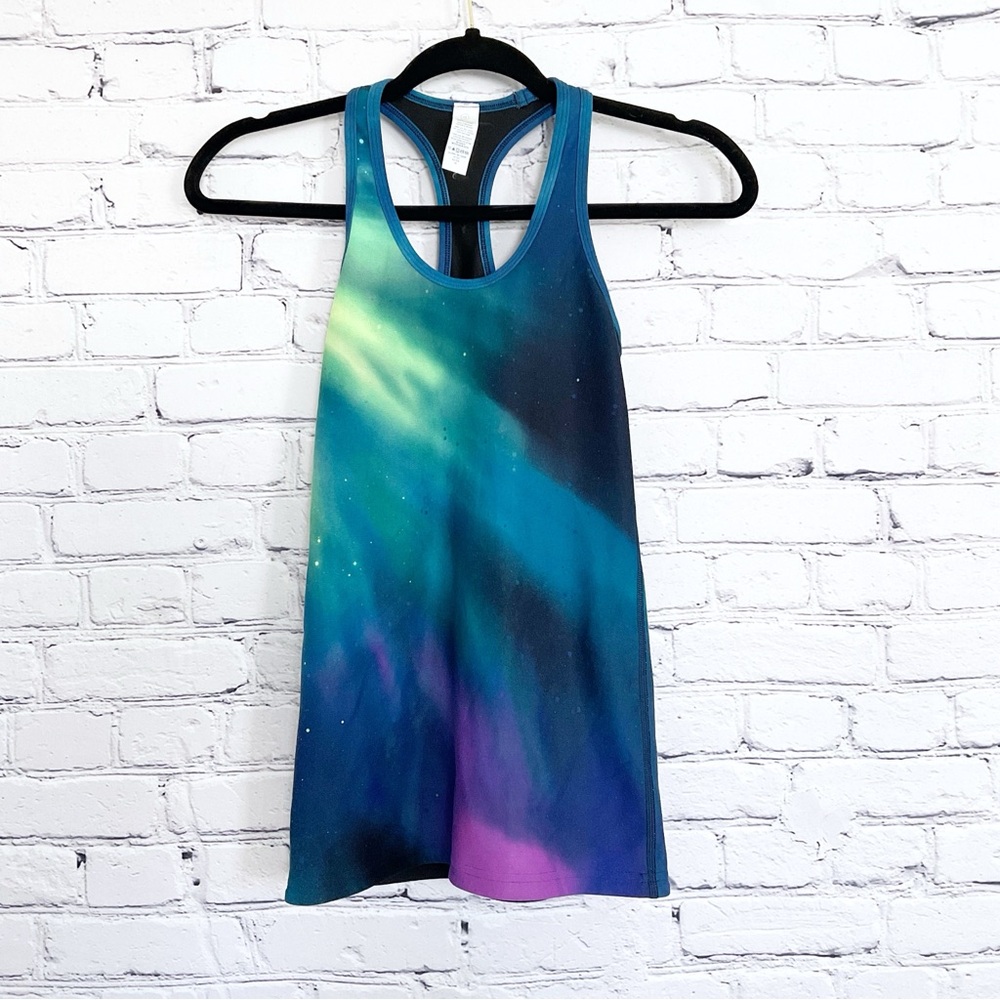 Ivivva galaxy reversible tank top black girls size 12